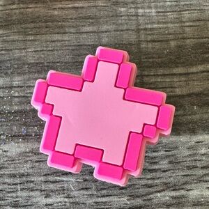 Pink Pixelated Star CROCS Jibbitz Shoe Charm 5/$20